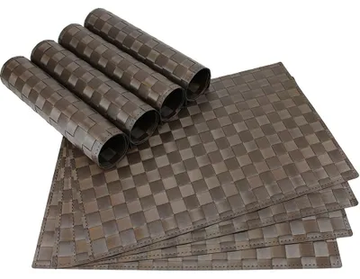 Immagine prodotto di Tovaglietta MODERNA Set di 8 tovagliette in plastica intrecciata marrone 45x30 cm