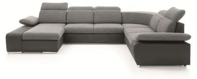 Produktbild von Masseno Ecksofa TRENTO mit Schlaffunktion U-Form, Sofa mit Bettkasten, Wohnzimmersofa, Couch, Soffa, Bettsofa, Couchgarnitur- Grau, PUENTE 11