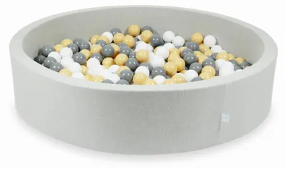 Image de Bac de séchage gris clair 130x30 avec 600 balles : Beige, Gris, Blanc