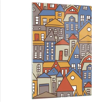 Produktbild von Bilder auf glas - Einteilig - Stadt Haus Straße - 80x120cm - Glasbilder - Wandbilder - Bilder - zum Aufhängen bereit - Wanddekoration aus Glas - Glas Bilder - Wandbild auf Glas - GPA80x120-3953