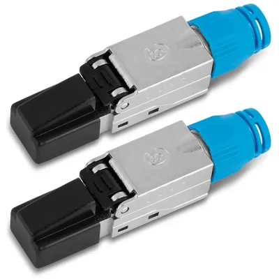 Produktbild von 2x Cat8 Netzwerkstecker CAT8.1 RJ45 LAN Netzwerk Stecker geschirmt Werkzeuglos
