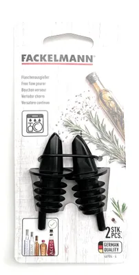 Produktbild von FACKELMANN 46984 2x Flaschenausgießer | Spülmaschinengeeignet | 70mm | Schwarz