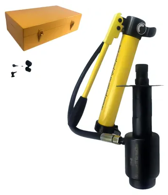 Zdjęcie produktu dla Zestaw hydraulicznych narzędzi do rozcinania, udźwig 8 ton, 6 różnych rozmiarów matryc, konstrukcja stalowa, obsługa manualna, waga 10,4 kg