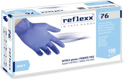 Produktbild von Reflexx R76 Nitrilhandschuhe ohne Puder, 100 % latexfrei, 3,5 gr, Kat.3, 100 Stück, XL