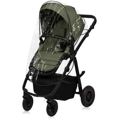 Produktbild von Lionelo Amber - Kombikinderwagen 3 in 1 - Set sportlicher, Sitz, fester Babywanne, Autositz, Tasche, Moskitonetz, Regenschutz - Green Forest