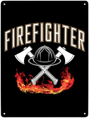 Produktbild von Feuerwehrhelm FIREFIGHTER Metallschild XXL in 28x38 cm für Feuerwehrleute