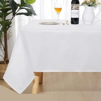 Produktbild von Famanu Tischdecke mit Linnenlook, Wasserabweisend, Rechteckig 140 x 180 cm