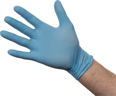 Zdjęcie produktu dla Rękawiczki nitrylowe bezpudrowe, niebieskie, rozmiar S (100 sztuk)