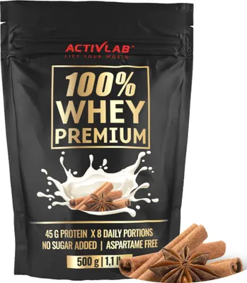 Produktbild von Activlab 100% Whey Premium 500g, hoher Proteingehalt, basierend auf Molkenproteinkonzentrat - Zimt