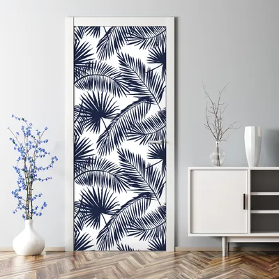 Produktbild von Dekorative Türposter Aufkleber selbstklebend Klebefolie Tropisches Palmblatt 77 x 200 cm