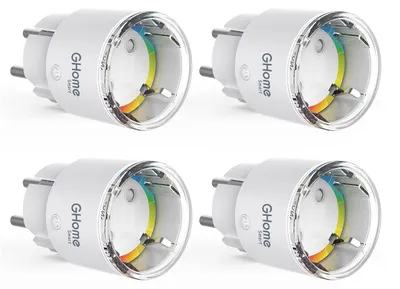 GHome Smart WLAN Steckdose, Kleinste WiFi Steckdose 4er Pack, Stromverbrauch Mes – Produktbild 1