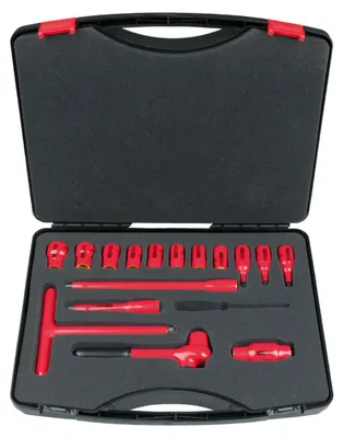 Produktbild von KS Tools 117.1882, Steckschlüssel-Satz, 3/8", 16 Kopf/Köpfe, Stahl, IEC 60900, 3,8 kg