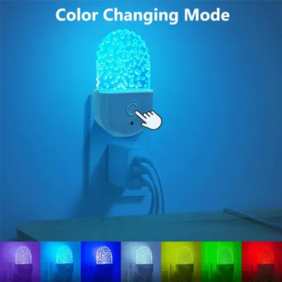 Produktbild von 2Stück Nachtlicht Steckdose mit Dämmerungssensor Farbwechsel RGB LED Leuchte Berührungssensitives Ideales Steckdose Nachtlampe für Flur Treppen Gang