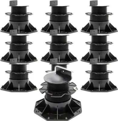 Obrázek produktu pro XPOtool sada 10x podstavců pro palubky, 2700 kg, 60-138 mm, výškově nastavitelné podstavce pro palubky, desky a prkna