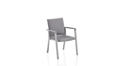 Produktbild von Kettler Stapelsessel Rasmus Alu silber/Sunbrella® flanelle Stapelstuhl 62x60x85 cm