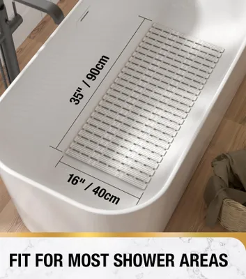 Image de Tapis de douche antidérapant, 90 x 40 cm, anti-moisissure, avec ventouses, pour la douche