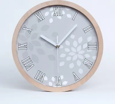 Produktbild von Holzuhr 20fi cm wanduhr - weiße Spitzen - Blumenmuster