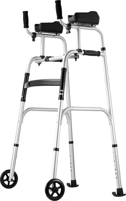 Immagine prodotto di Ausilio per la deambulazione SucceBuy 2 in 1, pieghevole, con braccioli rimovibili, regolabile in altezza, ruote piene da 5 pollici | Ausilio per la mobilità in alluminio leggero per anziani, disabili e portatori di handicap, portata 204 kg