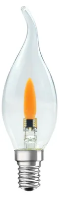 Produktbild von LED Filament Leuchtmittel Windstoßkerze 1W E14 klar Flackerlicht Feuer