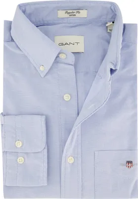 Image de Gant Chemise de loisirs Regular Fit bleu clair uni avec poche poitrine