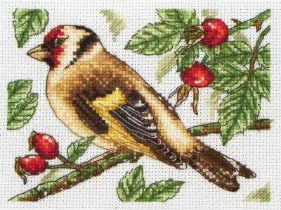 Obrázok produktu pre Súprava na vyšívanie krížikom "Goldfinch", počítaný vzor, 8x11cm