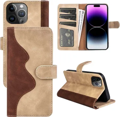 Image de Étui de protection en simili cuir marron pour Apple iPhone 15 Pro