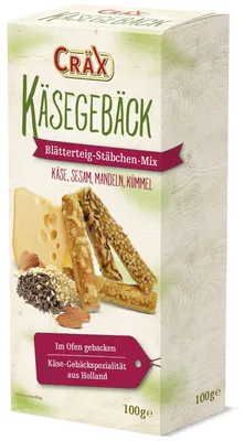 Produktbild von Cräx Käsegebäck Blätterteig-Stäbchen-Mix 100g