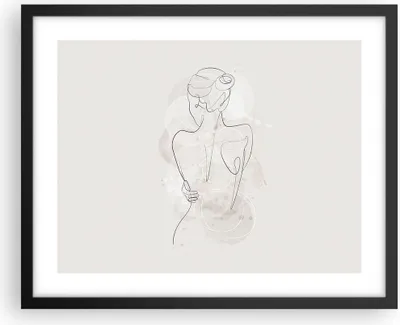Produktbild von Gerahmtes Poster - Schwarzer Rahmen - Frau Rücken Rücken - 50x40 cm - Wand Bild - Wanddeko - Wandbilder - Kunstposter - Wandposter - Bilderrahmen - Bilder - Kunstdruck - P2BAA50x40-5090