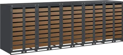 Produktbild von vidaXL Wagenmüllbehälter für 5 Behälter 340 x 77,5 x 115,5 cm Stahl