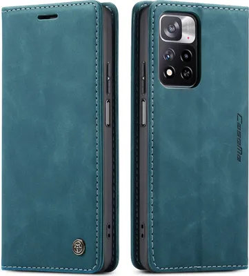 Image de Redmi Note 11 Pro Housse, étui rétro en cuirPolyuréthaneavec fonction de support Housse de protection pour Xiaomi Redmi Note 11 Pro/Note 11 Pro+ bleu