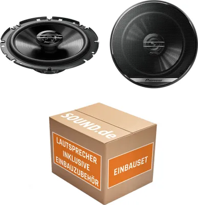 Produktbild von Front - Lautsprecher- Pioneer TS-G1720F - 16,5cm 2-Wege 300 Watt Koax Einbauset passend für VW Golf 5 - justSOUND