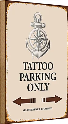 Produktbild von Holzschild Spruch 20x30cm Tattoo Parking only all others
