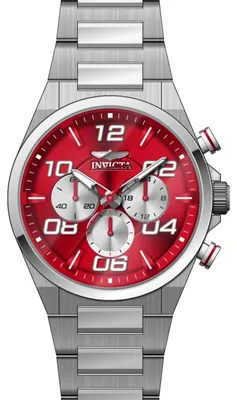 Obrázek produktu pro Invicta Speedway 50426 Pánské Hodinky - Quartz Hnutí - Nerezová Ocel s Červeným Ciferníkem - 44 mm
