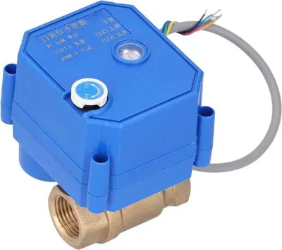 Obrázek produktu pro Mini elektrický mosazný kulový ventil 12 V BSP, 5vodičový DC, se spínačem, pro klimatizační a sanitární instalace