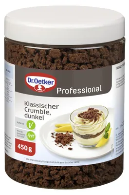 Zdjęcie produktu dla Dr. Oetker Professional, klasyczny kruszonka, ciemna wersja, opakowanie 450g
