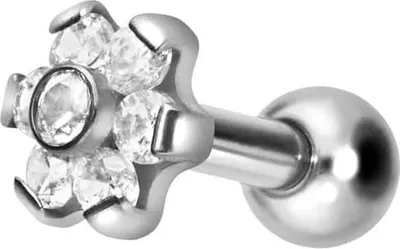 Produktbild von Ohrpiercing Chirurgenstahl Ohrpiercing BLUME MIT 7 KRISTALLEN