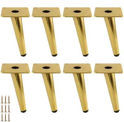 Produktbild von Set von 8 Schrägen Möbelbeinen Gold 15cm Metall