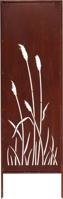 Produktbild von Sichtschutz Metall - 160 cm x 50 cm - Edelrost - Rostoptik Sichtschutz für Garten - Sichtschutzelement - Sichtschutzwand - Gartendekoration Zaun - Rost (Pampasgras)