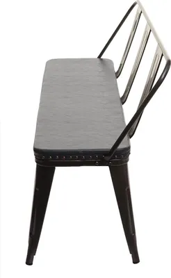 Immagine prodotto di panca a 3 posti HWC-H10, panca appendiabiti panca da sala da pranzo, Pelle finta Chesterfield Gastronomia industriale ~ nero-grigio