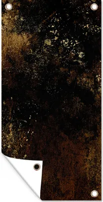 Produktbild von MuchoWow® 80x160 cm Outdoor-Poster Gartendeko Sichtschutz Garten Poster für den Garten  Gold - Luxus - Schwarz