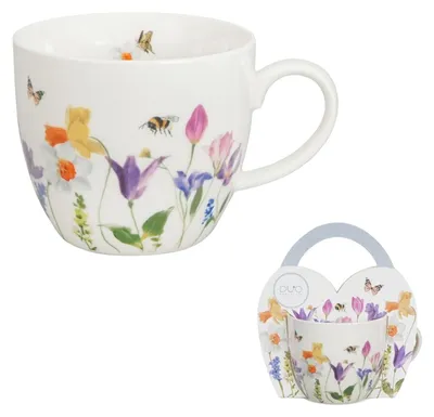 Produktbild von DUO | Becher - Kaffeebecher - 460 ml - bunt - aus Porzellan - mit Blumenmotiv - Geschenkidee - Tasse