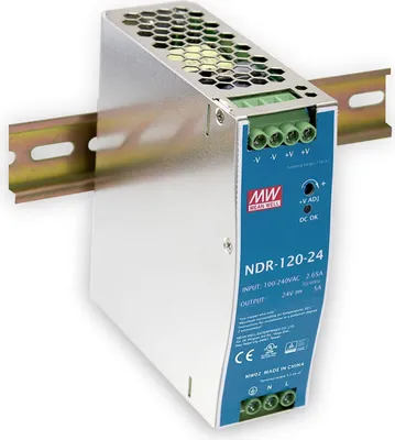 Produktbild von MEAN WELL NDR-120-24, 120 W, 90 - 264 V, Metallisch, RoHS, 126 mm, 40 mm