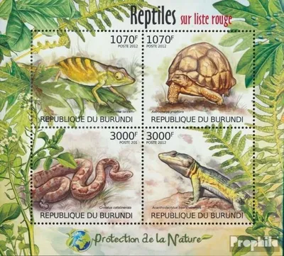 Produktbild von Briefmarken Burundi 2012 Mi 2560-2563 Kleinbogen (kompl.Ausg.) postfrisch Seltene Reptilien