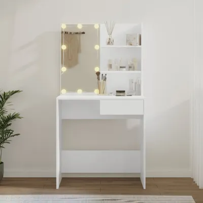 Produktbild von "im Angebot" Schminktisch mit LED Weiß 74,5x40x141 cm - Schminktische CC20836