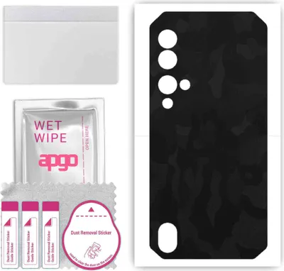 Produktbild von apgo Rückseite Schutzfolie, Skin, kompatibel mit Blackview BV9900 Pro, Hinten Displayschutzfolie aus Vinylfolie, kratzfest, einfache Montage - Schwarzes Tarnmuster