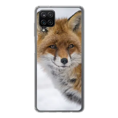 Produktbild von MuchoWow® Handyhülle Schutzhülle Hülle für Samsung Galaxy A12 Fuchs - Porträt - Schnee Silikon Softcase Handy Hülle - Bild