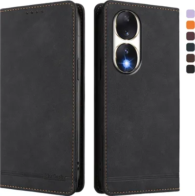 Produktbild von Hülle für Honor 90, Retro Kunstleder Ständer Klapphülle mit Kartenfächer und Magnetische Schwarz