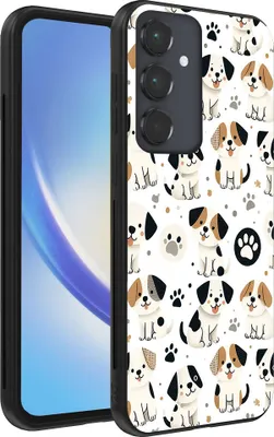 Produktbild von Smartphonica Handytasche für Samsung Galaxy A34 5G mit Hundedruck - TPU zurück Abdeckung Fall Hunde Design