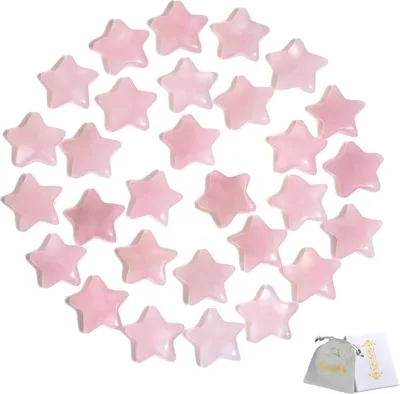 Produktbild von 20x Sternkristall Rosenquarz Heilkristalle Set Meditation Glückssteine