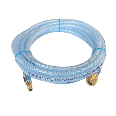 Immagine prodotto di Tubo flessibile per aria compressa Zatech con raccordo rapido 1 m 20 bar Ø10 mm RQS DN 7.2 tipo 26 manicotto x spina compressore officina professionale